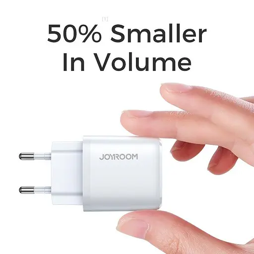 Блок живлення - Адаптер мережевий Joyroom Intelligent fast charger NRT-DY139E 1 Type-C 3A 20W білий - фото 2