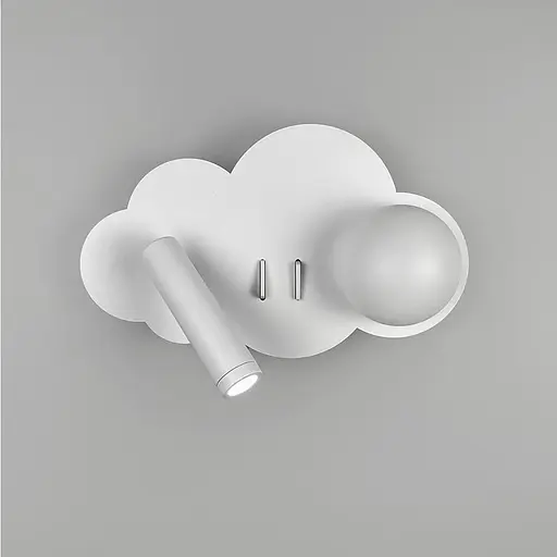 Ліве бра Line F Хмаринка у білому корпусі 24х17 см Арт. WJ031/2 WT Left  - фото 6