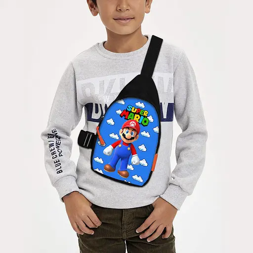 Сумка через плече дитяча Супер Маріо 29х17 см сумка слінг для хлопчика (02165)