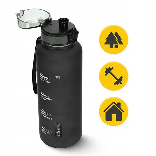 Пляшка для води спортивна 4FIZJO P-5905973403788, 1000 мл, чорний - фото 2