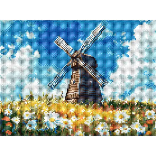 Алмазная мозаика Мельница посреди поля AMO8304, 30х40 см