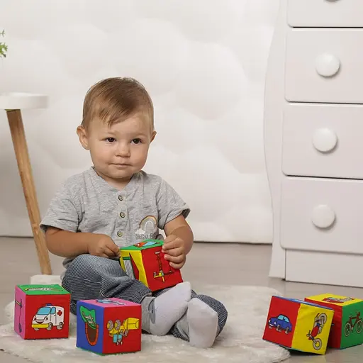 Уцінка. Набір м'яких кубиків Масік Транспорт (МС 090601-12) - фото 5