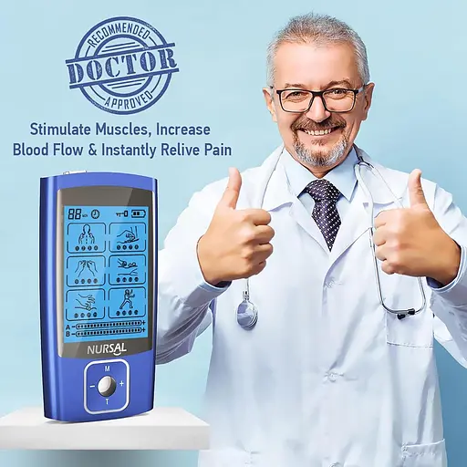 М'язовий стимулятор для полегшення болю NURSAL TENS EMS Unit електричний 24 режими Двоканальний імпульсний - фото 7