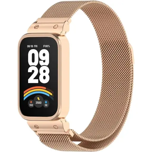 Ремешок DK CDK для Xiaomi Redmi Smart Band 3 Metal Milanese Loop Magnetic (018854) (rose gold)