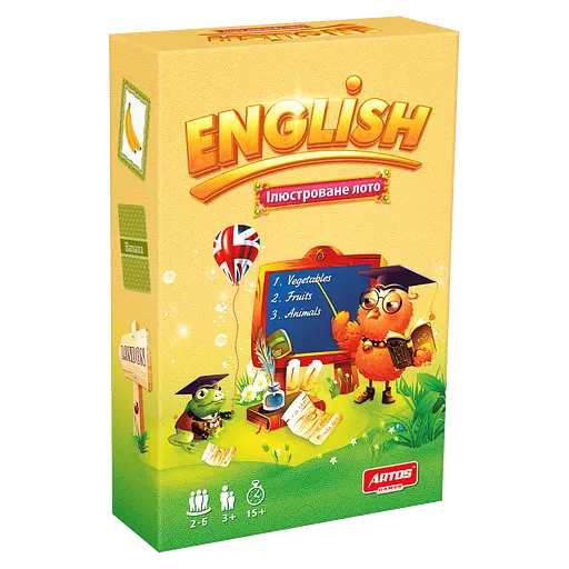 Навчальна настільна гра Лото "ENGLISH" 0796 ілюстрована