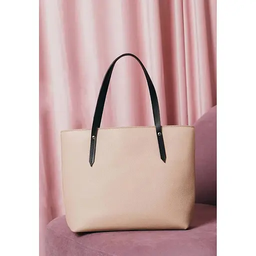 Шкіряний шоппер Walker Mini світло-бежевий флотар - фото 1