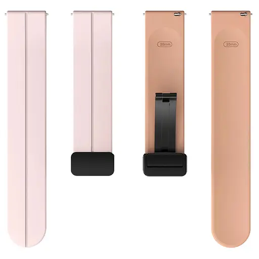 Силіконовий ремінець Classy для Smart Watch 20mm Pink / Beige - фото 3