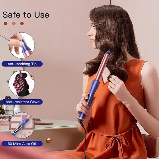 Набір для завивки волосся YIRISO 5 в 1 з 3 бочками, керамічні щипці для завивки 9-25 мм - фото 4