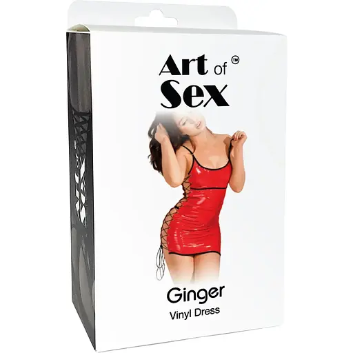 Сексуальна лакована сукня на шнурівці Art of Sex - Ginger чорна XS-M - фото 3