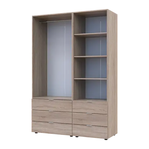 Шафа для одягу Doros Гелар Дуб сонома 2ДСП з пеналом 137.5х49.5х203.4 (42005180) - фото 3