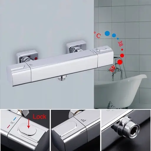 G2091 Змішувач для душу з термостатом хром Gappo 1/8 Хром - фото 2