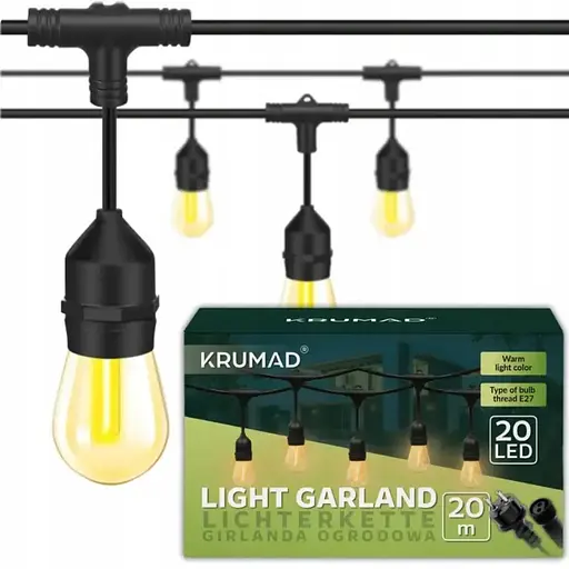 Гірлянда світлодіодна садова Krumad KMDW6  E27 20 м 20 лампочок - фото 2