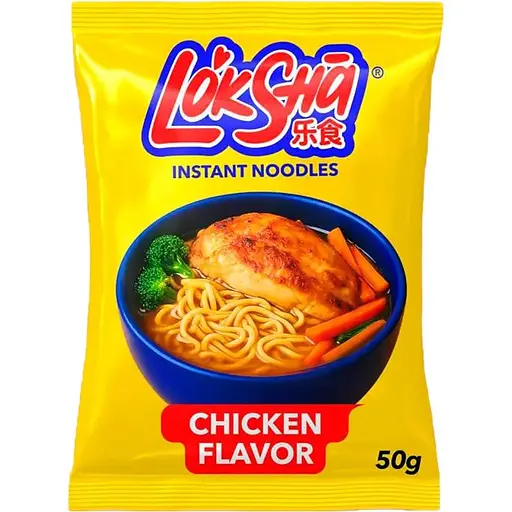 Вермішель швидкого приготування LokSha зі смаком курки 50 г - фото 1