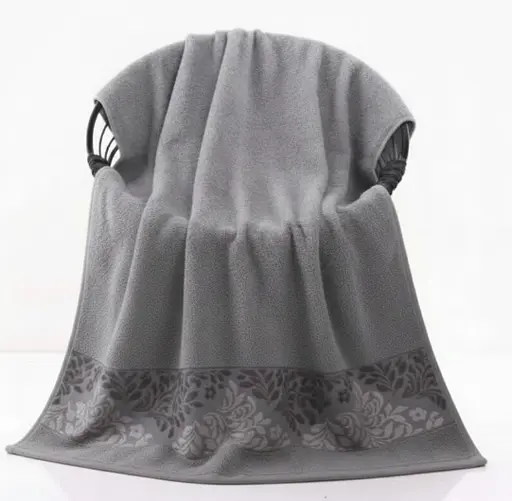 Кухонное махровое полотенце 35x75 см — мягкое влагопоглощающее полотенце для кухни светло-серое - фото 1