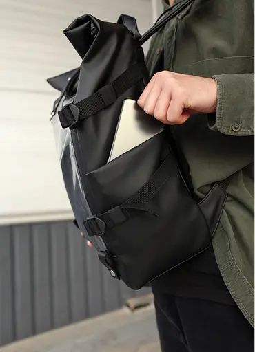 Чоловічий рюкзак Sambag ROLLTOP HACKING чорний 41 х 30 х 16 см (24460001m) - фото 6