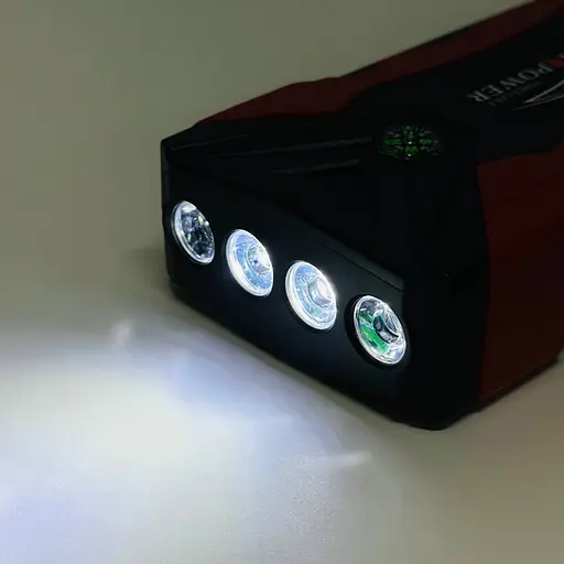 Пуско-зарядное устройство бустер Jump Starter QY33 99800mAh 4 USB Черно-красный - фото 10