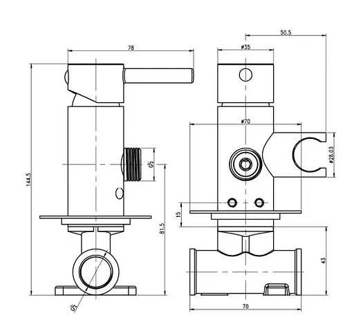 Набір гігієнічного душу Kohlman Experience gold QW135EGD, Золотий - фото 2