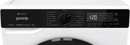 Стирально-сушильная машина Gorenje фронтальная 9 (6) кг 1400 A 55см инвертор дисплей Wi-Fi белый - фото 10