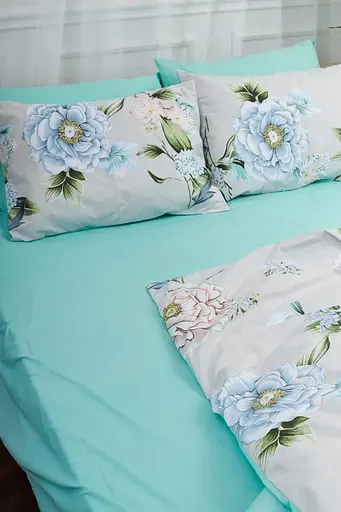 Комплект постельного белья Moon&Star полуторный евро 160х220 см наволочки 2х50х70 см Roses Green Ranforce Elite - фото 3