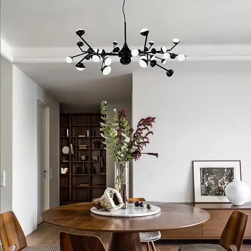 Светильник-молекула в черном цвете со встроенными светодиодами Line.F Количество ламп 36 - фото 5