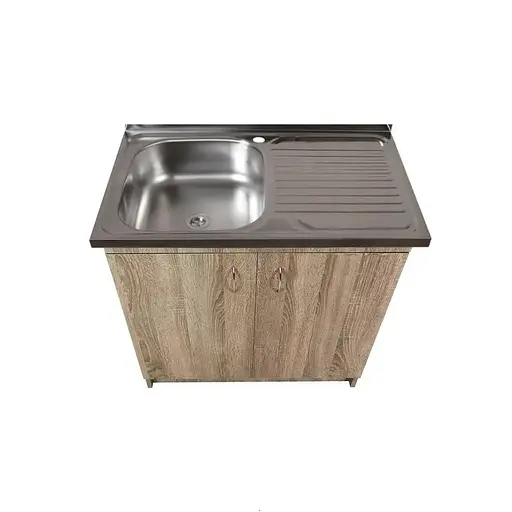 Тумба для кухні з накладною мийкою ЛДСП 80х50х83 см Дуб Трюфель (52868-01113) - фото 5