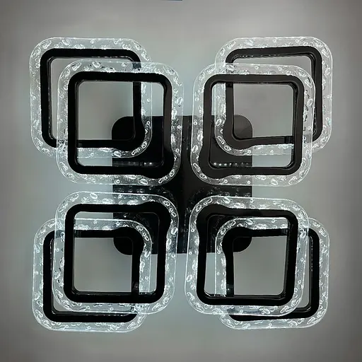 Люстра в чорному корпусі з прозорим акрилом | Арт. A 2517/4+4 XS BK | Line F - фото 5