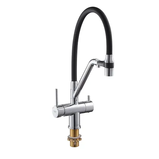 Смеситель для кухни на две воды с гибким изливом Koer KB-72006-01 KR3379 Хром - фото 4