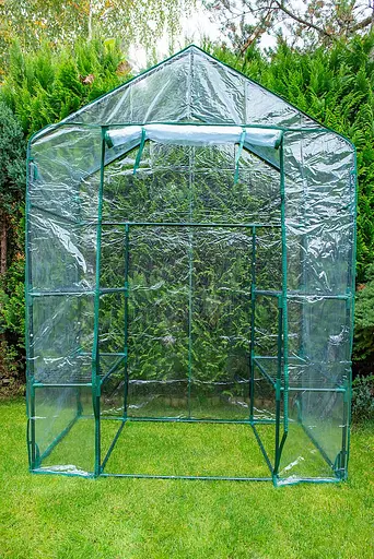 Парник складаний Neo Tools 195х143х73, 4 полиці, ПВХ плівка, зелений - фото 6