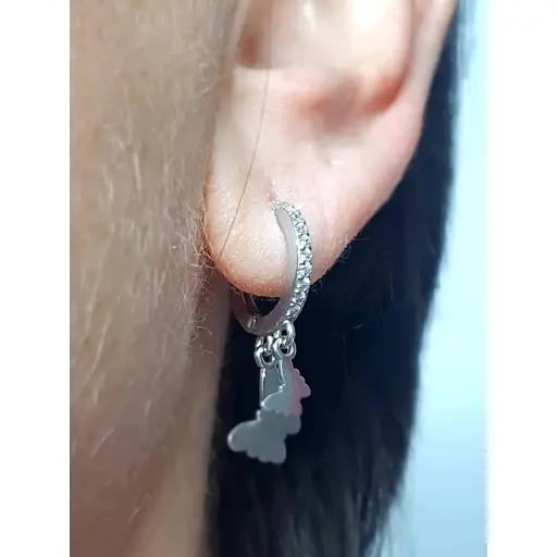 Срібна моносережка Ірій Метелик з фіанітами. 4871 - фото 2