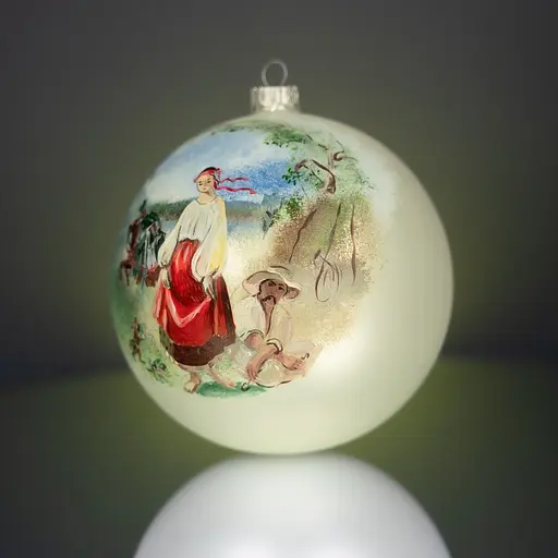 Ялинкова прикраса Різдвяні історії Катерина за мотивами Шевченко Т.Г куля скло (4820001154924) - фото 2