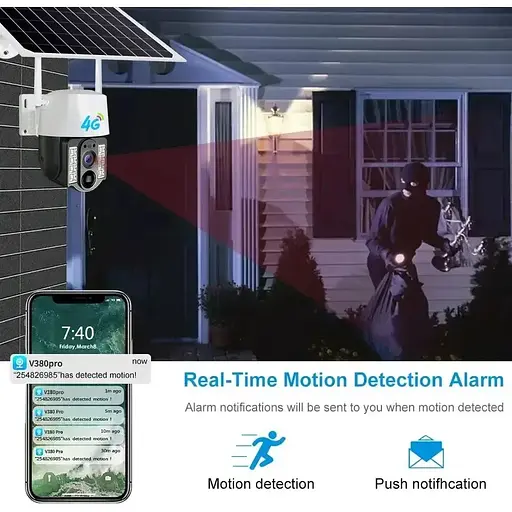 Камера Intex v380 pro 4 mp 4 DG SIM karta – SM-360, бело-черная 360 - фото 4