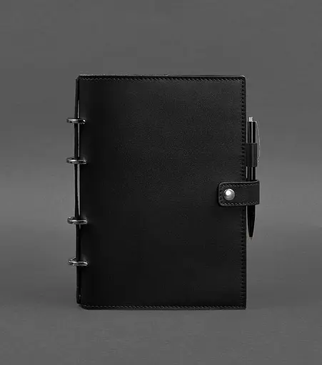 Шкіряний блокнот з датованим блоком (Софт-бук) 9.1 чорний - фото 1