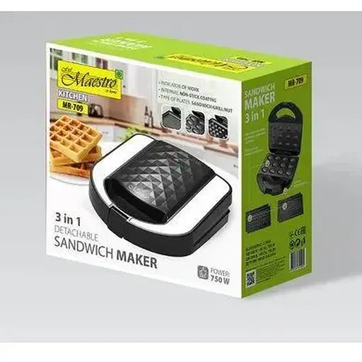 Сендвічниця-мультимейкер Maestro 3в1 MR-709