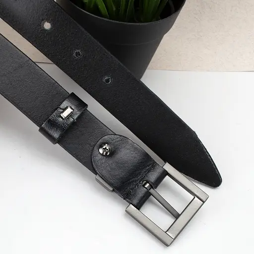 Ремень женский кожаный JK-3023 под брюки черный (105 см) - фото 5