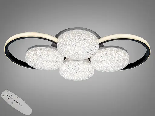 Потолочная люстра Diasha 79 Вт 3+3 черная белая пульт - фото 1