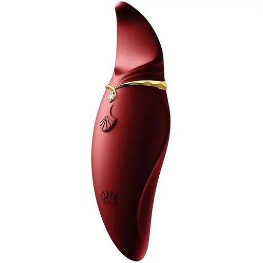 Вибратор 2 в 1 с язычком Zalo Hero Wine Red кристалл Swarovski