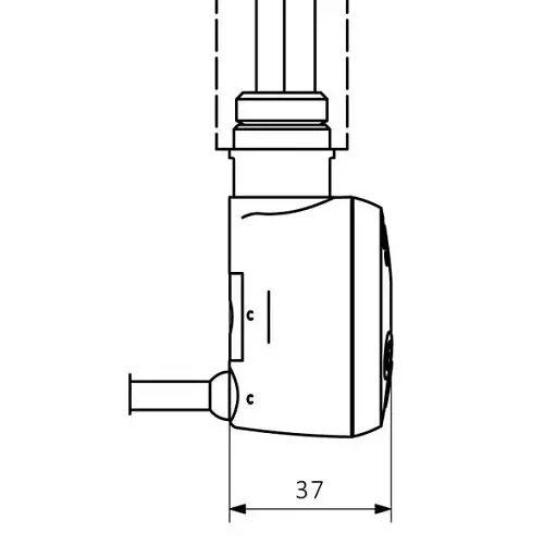 ТЕН для рушникосушки Terma MEG з електронним термостатом 600W Black + трійник 30412 - фото 8