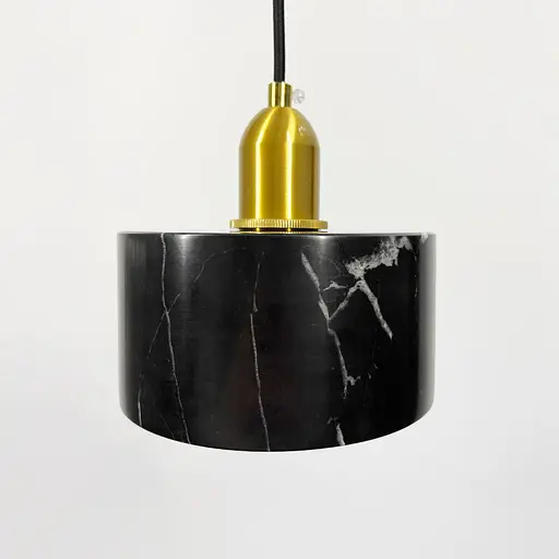 Латунний підвіс із чорним мармуровим плафоном Ø 15 см | Арт. SC 9/1 BK | Line F - фото 2