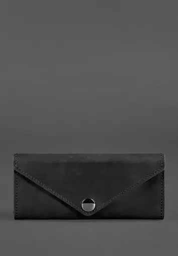 Женский кожаный кошелек Керри 1.0 черный Crazy Horse - фото 2