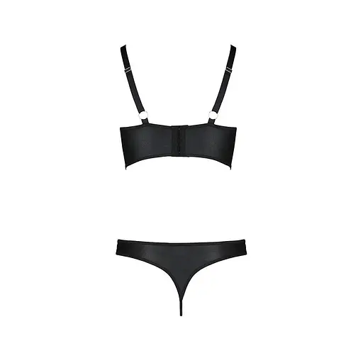 Комплект из эко-кожи с люверсами и ремешками Passion Malwia Bikini black L/XL - фото 4