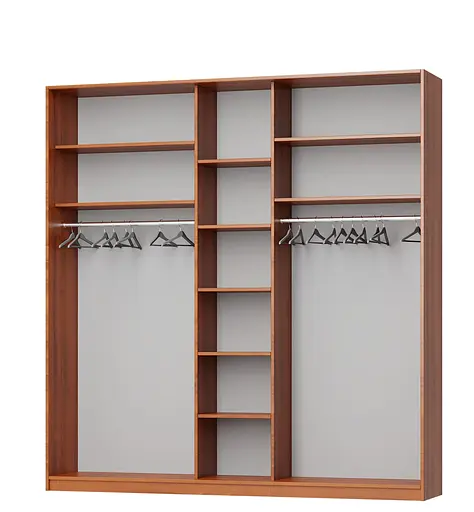 Шафа-купе тридверна MebelStar Стандарт AL 2ДСП/Дзеркало 230x60x240 см Бетон (MBS-1853) - фото 2