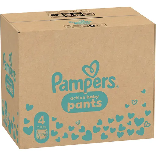 Набор: Подгузники-трусики Pampers Active Baby Pants 4 (9-15 кг) 176 шт. + детский крем под подгузник от опрелостей Weleda Календула 75 мл (009831DE) - фото 3