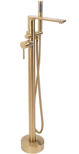 Смеситель для ванны Rea Flores brushed gold напольный REA-B2713 Золотой - фото 1