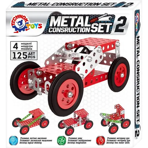 Конструктор металлический Вертолет ТехноК 4944TXK 185 деталей - фото 1