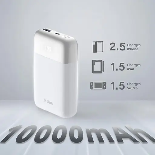Павербанк D-Link White 10 000 mAh / 18 Вт (DPP-101) - фото 8