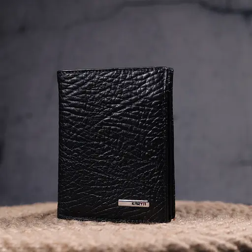 Гаманець без застібки з натуральної зернистої шкіри 9х11.5х2 см KARYA 9х11.5х2 см acs0024248 - фото 6