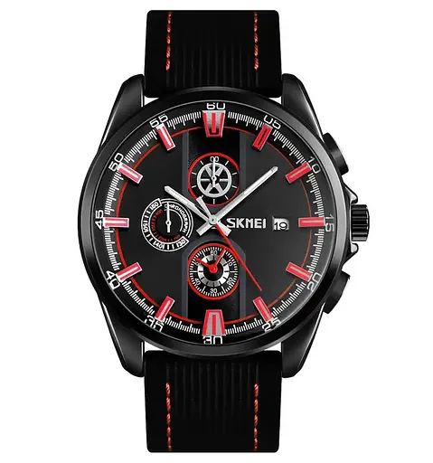 Мужские наручные часы Skmei 9181 Черные с красным - фото 2