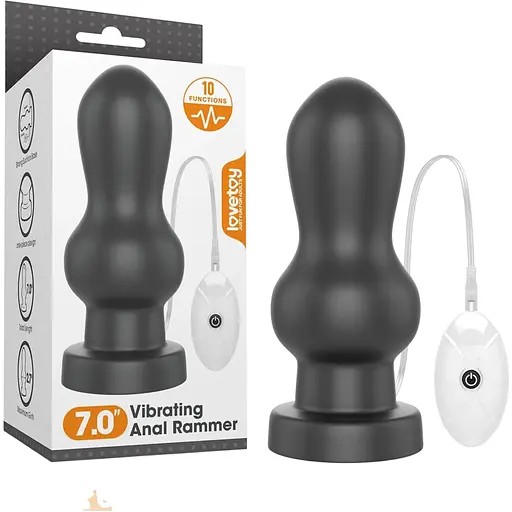 Анальна пробка з вібрацією LoveToy King Sized 18 см (чорний)