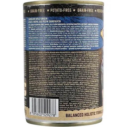 Уцінка. Беззерновий вологий корм для собак Carnilove Adult Salmon & Turkey з лососем та індичкою 400 г - фото 2