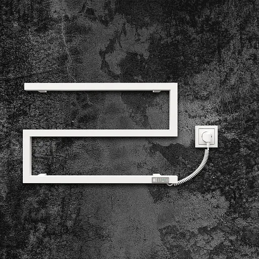 Электрический полотенцесушитель Kosser Зета 350х550 ER тайм. белый ЗЗ01ERW, Белый матовый, Правое - фото 2